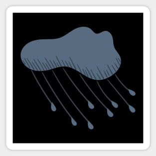 Single Stormy Cloud, Illustrated Raincloud in greys Sticker